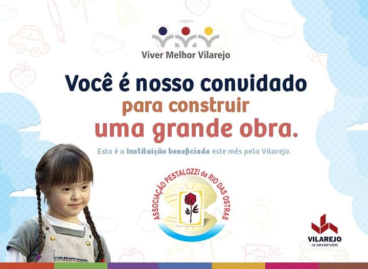Campaign artwork naming Associa&ccedil;&atilde;o Pestalozzi as the beneficiary institution